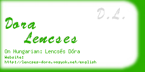dora lencses business card
